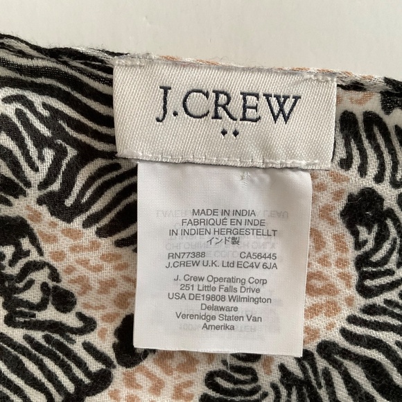 J.Crew Luxurious Zebra Print Scarf 33”x 70” Neutral Safari Novelty Soft Chic - Picture 6 of 6